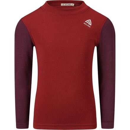 Aclima WarmWool Crew Neck Shirt Børn - Rød