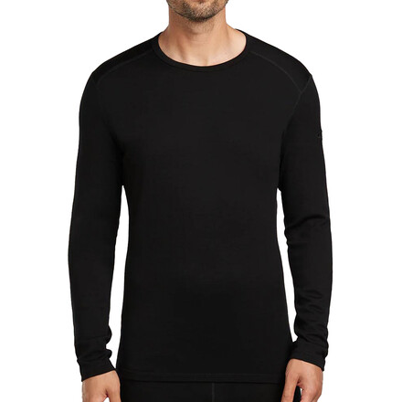 Icebreaker 260 Tech L/S Crewe Herre Merino - Sort