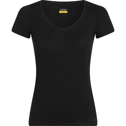 Icebreaker Siren S/S Sweetheart Dame Merinould - Sort