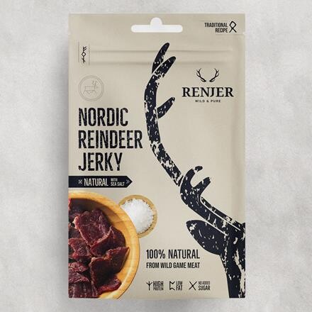 Renjer Rensdyr Jerky Havsalt - Proteinsnack