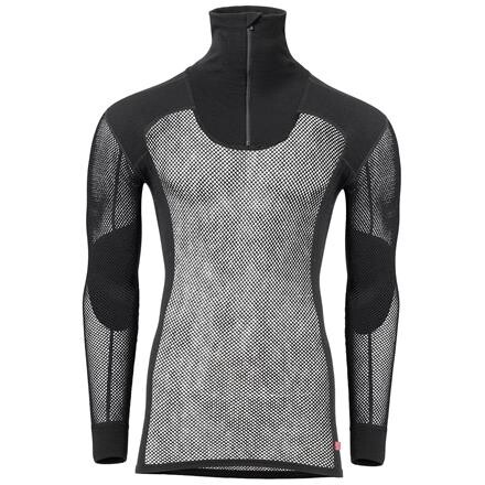 Aclima Mens Woolnet Polo W/zip (Sort (JET BLACK) X-small)