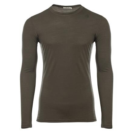 Aclima Mens Lightwool Undershirt Long Sleeve (Grøn (TARMAC) X-small)