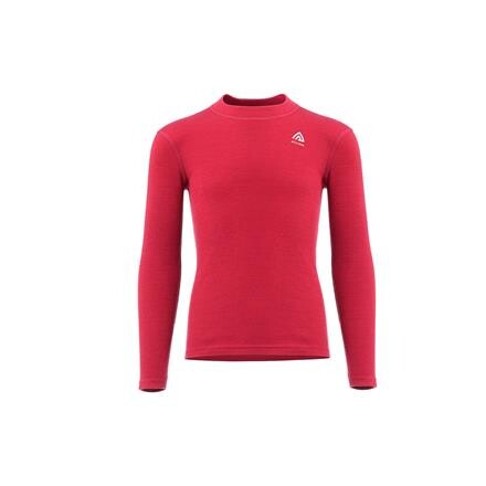 Aclima Kids WarmWool Crewneck (Rød (JESTER RED/BEIGE MELANGE) 130 cm)