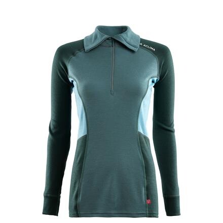 Aclima WarmWool Polo Dame Baselayer - Blå