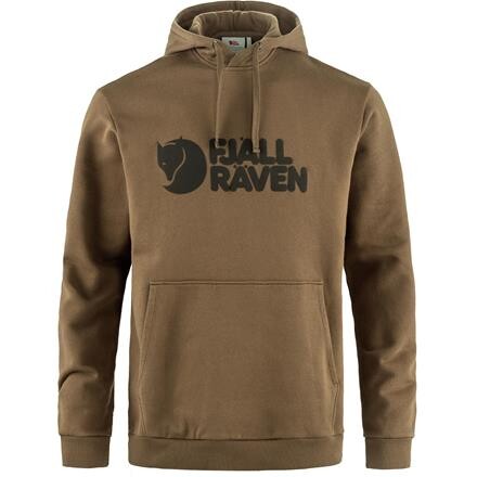 Fjällräven Logo Hoodie Herre Bomuld - Brun