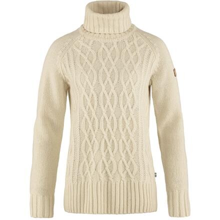 Fjällräven Övik Cable Knit Rullekrave Dame - Hvid