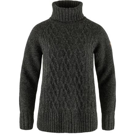 Fjällräven Övik Cable Knit Rullekrave Dame - Grå
