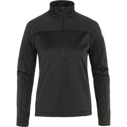 Fjällräven Abisko Lite Fleece Half Zip Dame - Sort