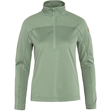 Fjällräven Abisko Lite Fleece Half Zip Dame - Grøn