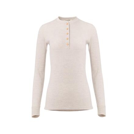 Aclima Womens WarmWool Granddad Shirt (Beige (BEIGE MELANGE) X-small)