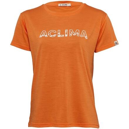 Aclima Womens LightWool Tee Logo (Orange (ORANGE TIGER) X-small)