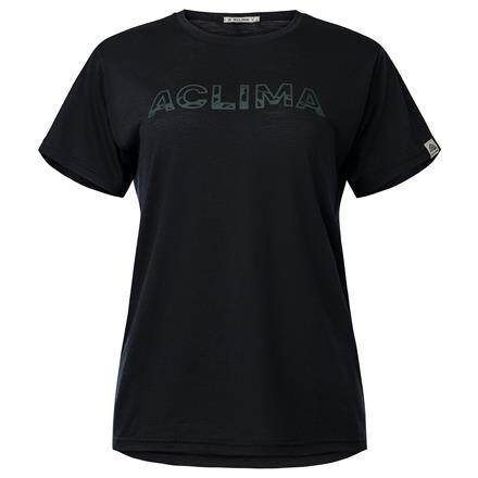 Aclima LightWool Tee Logo Dame - Sort