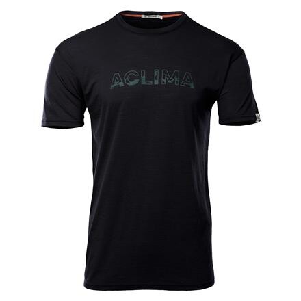 Aclima LightWool Tee Logo Herre - Sort