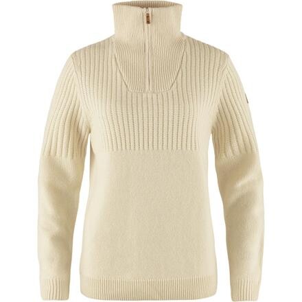 Fjällräven Övik Half Zip Knit Dame - Hvid