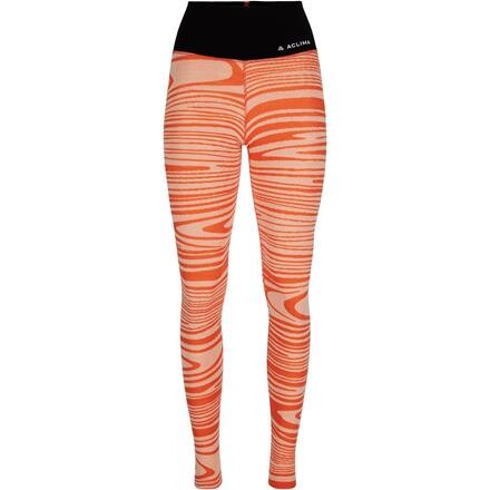 Aclima WarmWool Longs High Waist Dame - Orange