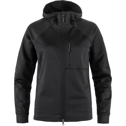 Fjällräven Abisko Grid Fleece Hoodie Dame - Sort