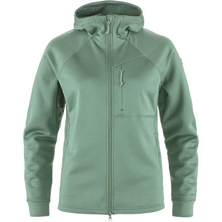Fjällräven Abisko Grid Fleece Hoodie Dame - Grøn