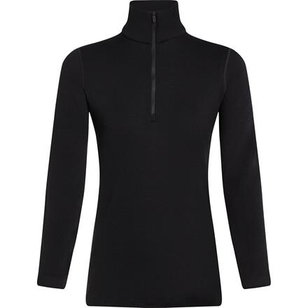 Icebreaker 260 Tech Half Zip Merino Dame - Sort