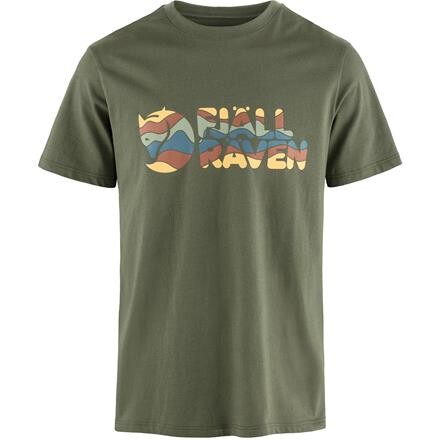 Fjällräven Mens Multicolor Logo T-shirt – Grøn