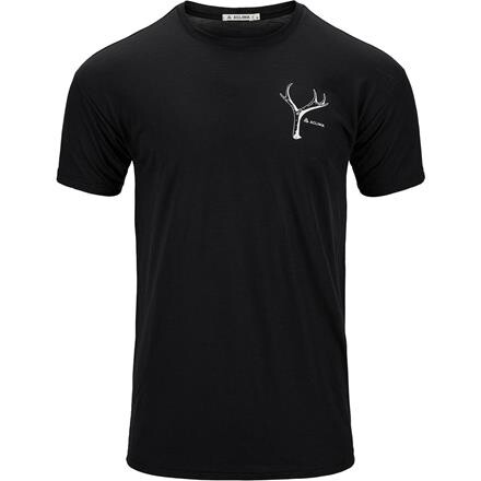 Aclima Mens LightWool Tee Print Antler – Sort