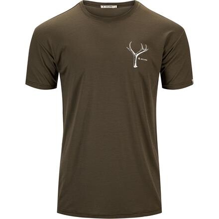 Aclima Mens LightWool Tee Print Antler – Grøn
