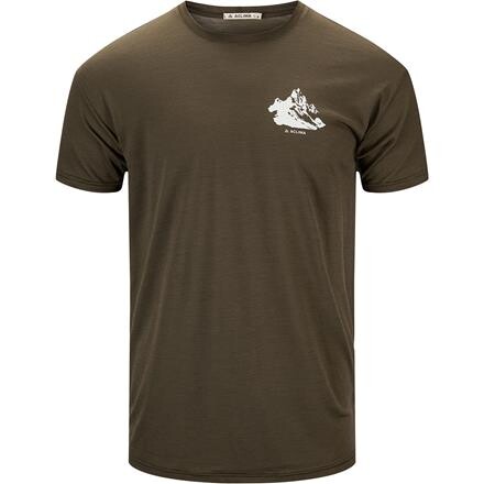 Aclima Mens LightWool Tee Print Mountain – Grøn