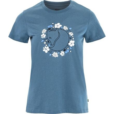 Fjällräven Womens Fjällblomster Fox T-shirt – Blå