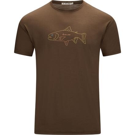 Aclima Mens LightWool 140 Tee Salmon – Brun