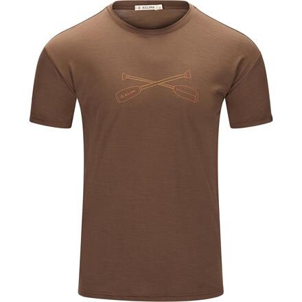 Aclima Mens LightWool 140 Tee Oars – Brun