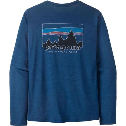 Patagonia Mens L/S Cap Cool Daily Shirt - '73 Skyline – Blå
