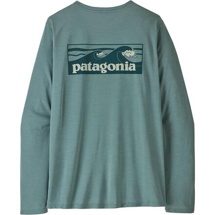 Patagonia Womens L/S Cap Cool Daily Shirt Boardshort Logo – Blå