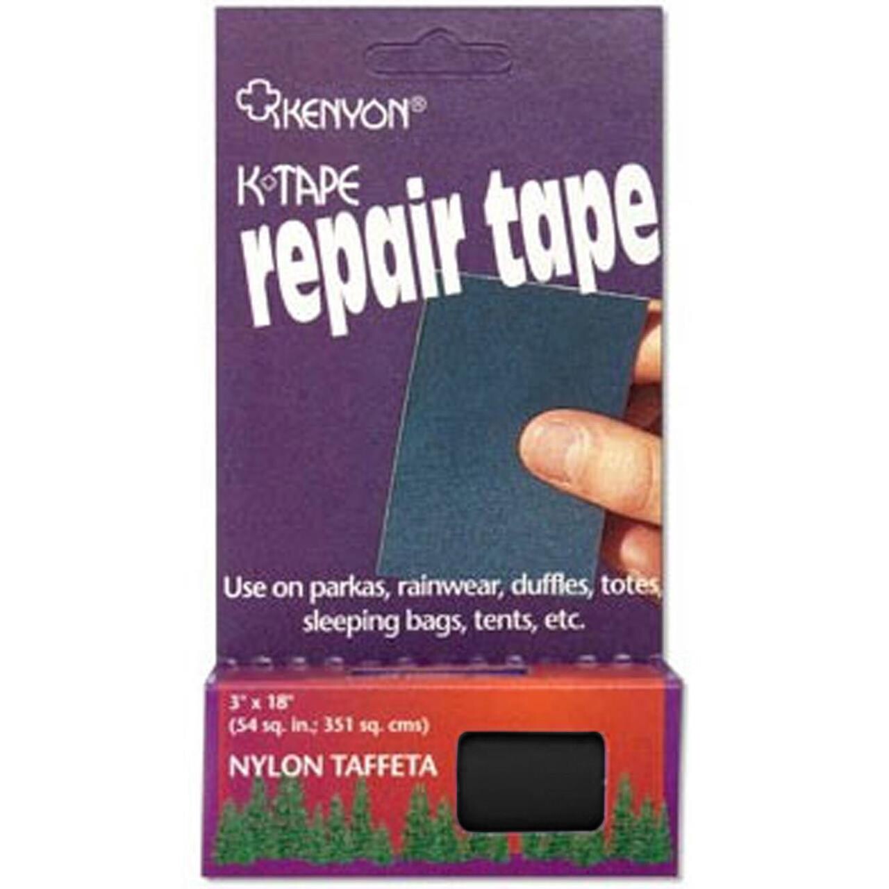 Kenyon Repair tape Ripstop 3x18" (Sort (BLACK))