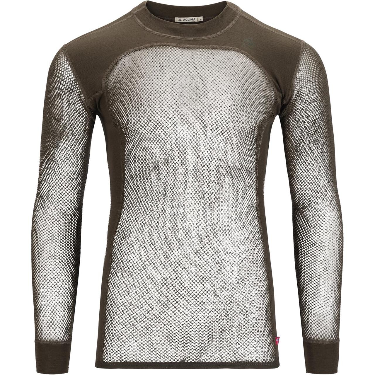 Aclima Mens Woolnet Crew Neck Shirt Grön Tarmac