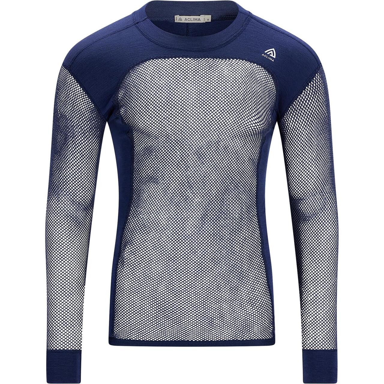 Aclima Mens WoolNet Crew Neck Shirt (Blå (NAVY BLAZER) X-small)