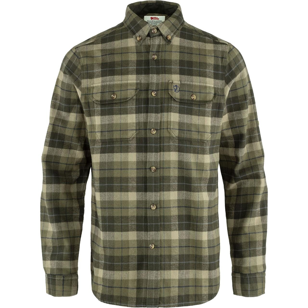  Fj&auml;llr&auml;ven Mens Singi Heavy Flannel Shirt  (GREEN (GREEN-DEEP FOREST/620-662) Large)