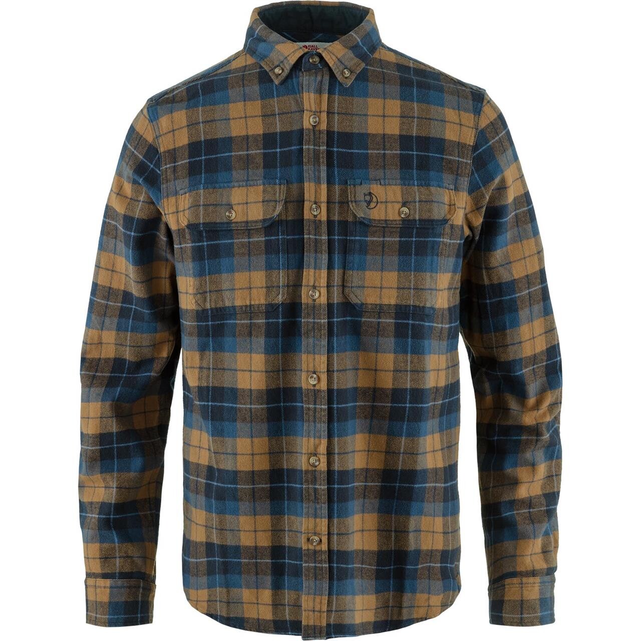Fjällräven Mens Singi Heavy Flannel Shirt  (Blå (DK NAVY-BUCKWHEAT BRWN/555-232) Medium)