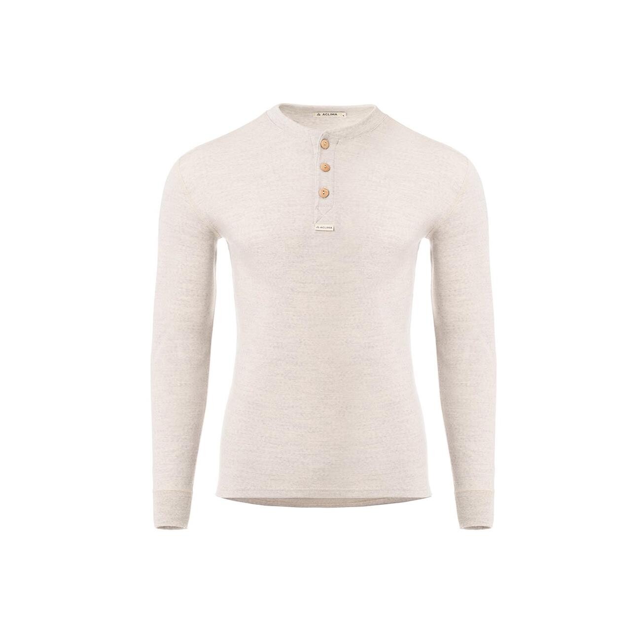 Aclima Mens WarmWool Grandad Shirt (Beige (BEIGE MELANGE) Small)