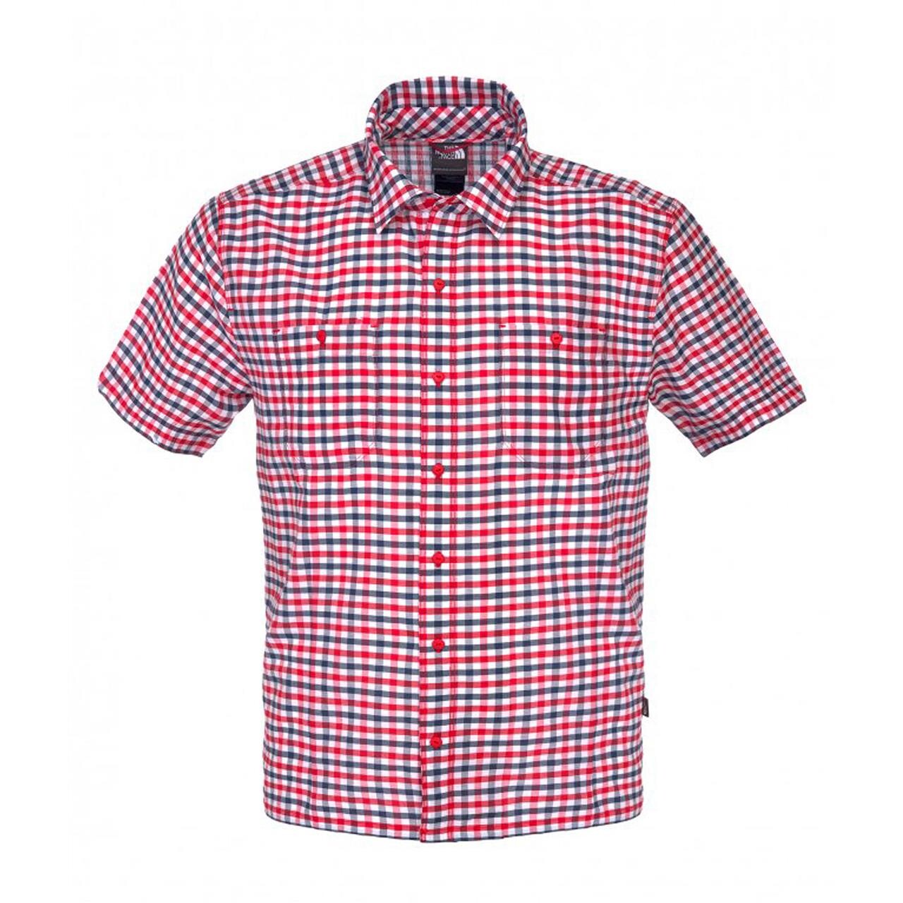  The North Face Mens S/S Sand Shirt  (RED (TNF RED PLAID) Small)