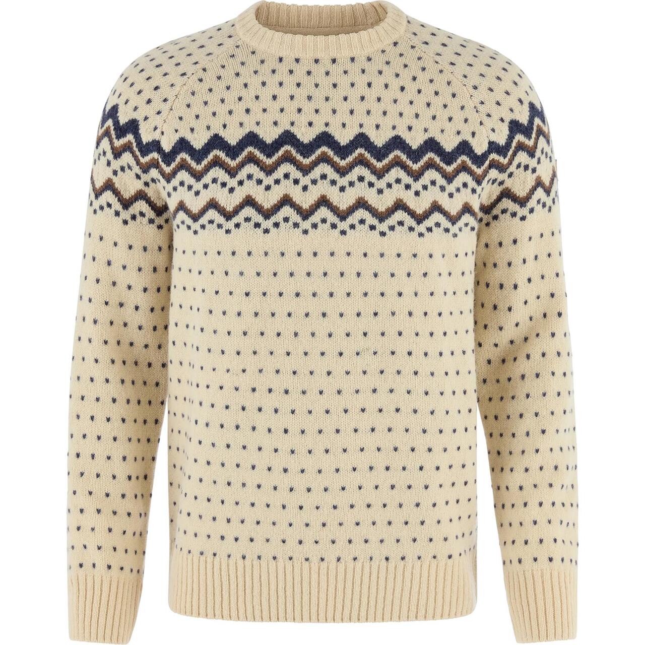 Fjällräven Mens Övik Knit Sweater (Beige (LIGHT BEIGE-NAVY/191-560) X-large)