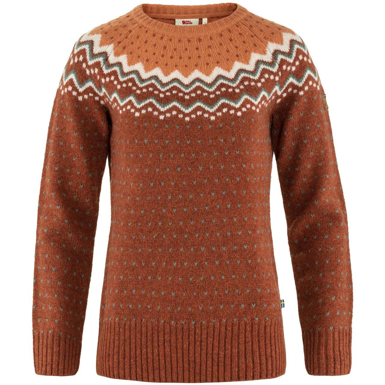 Se Fjällräven Övik Knit Sweater W-autumn leaf / desert brown-L - Trøjer hos Friluftsland.dk