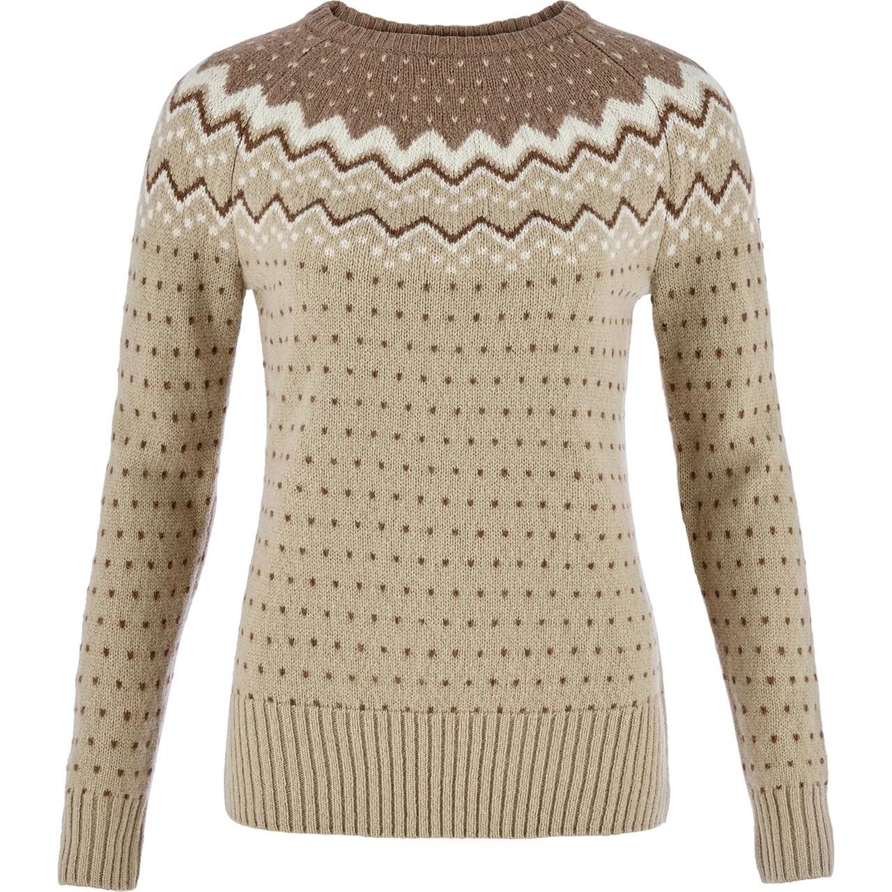 Fjällräven Womens Övik Knit Sweater (Hvid (FOSSIL-SUEDE BROWN/118-244) Medium)