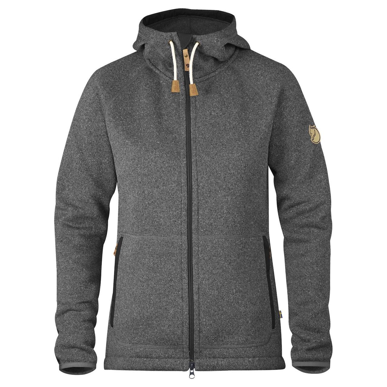 Fjällräven Womens Övik Fleece Hoodie  (Grå (DARK GREY/030) XX-small)