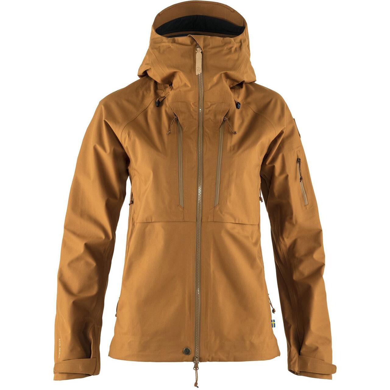 Se Fjällräven Womens Keb Eco-Shell Jacket (Rød (CHESTNUT/230) X-large) hos Friluftsland.dk