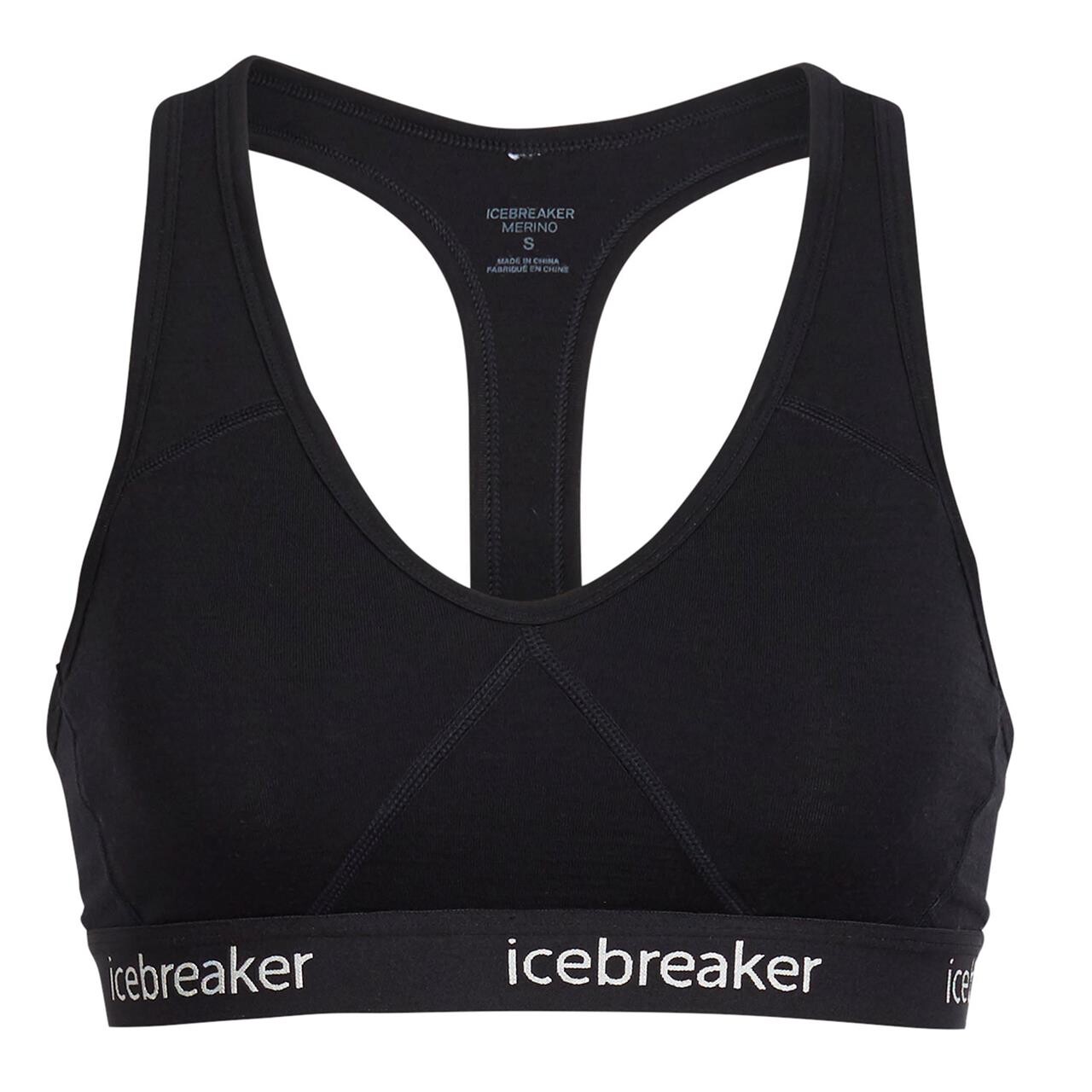 Se Icebreaker Womens Sprite Racerback Bra (Sort (BLACK/BLACK) Medium) hos Friluftsland.dk