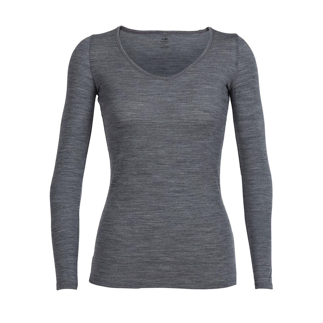 Billede af Icebreaker Womens Siren L/S Sweetheart (Grå (GRITSTONE HTHR) Small)