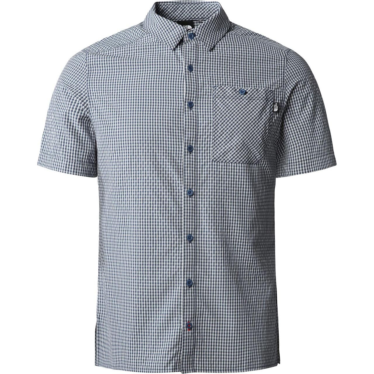 The North Face Mens S/S Hypress Shirt  (Blå (SHADY BLUE PLAID) Small)