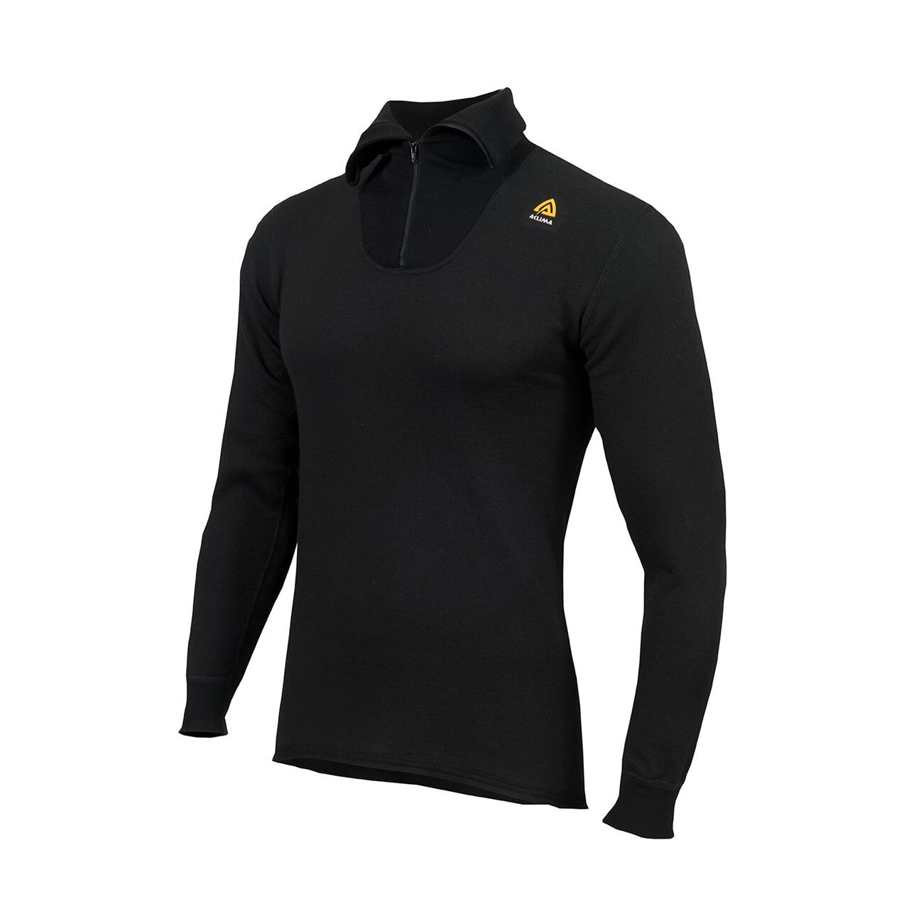 Aclima HotWool 230 g Polo Zip (Sort (JET BLACK) Medium)