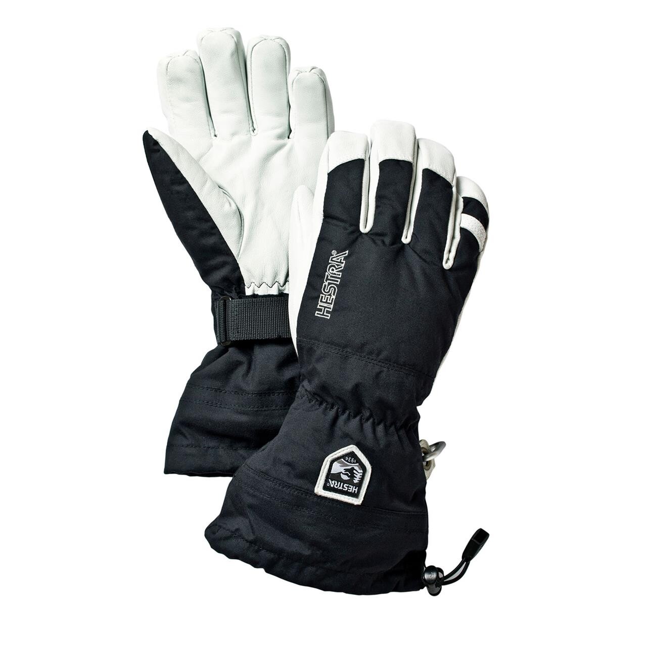 Hestra Army Leather Heli Ski 5-finger (Sort (BLACK) 12)