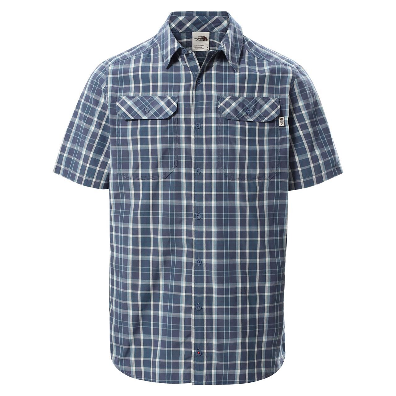 The North Face Mens S/S Pine Knot Shirt  (Blå (SHADY BLUE PLAID) Small)