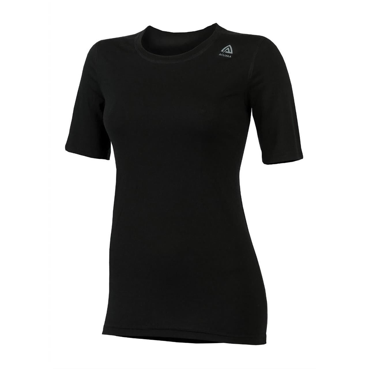  Aclima Womens Lightwool T-shirt Classic (BLACK (JET BLACK) X-small)
